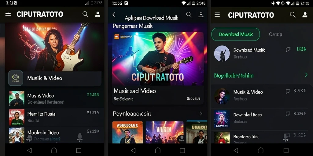 Tampilan antarmuka user-friendly CIPUTRATOTO untuk Download Musik.