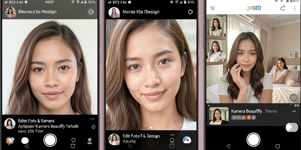 Antarmuka intuitif aplikasi Kamera Beautify WG87 untuk editing foto.